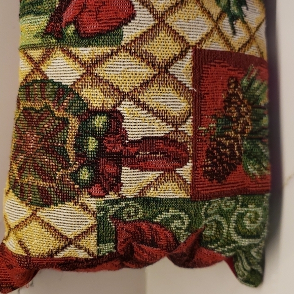 TAPESTRY rectangle decorative pillow Christmas Holiday 17"l x 7"w zipper enclosu - Picture 2 of 10